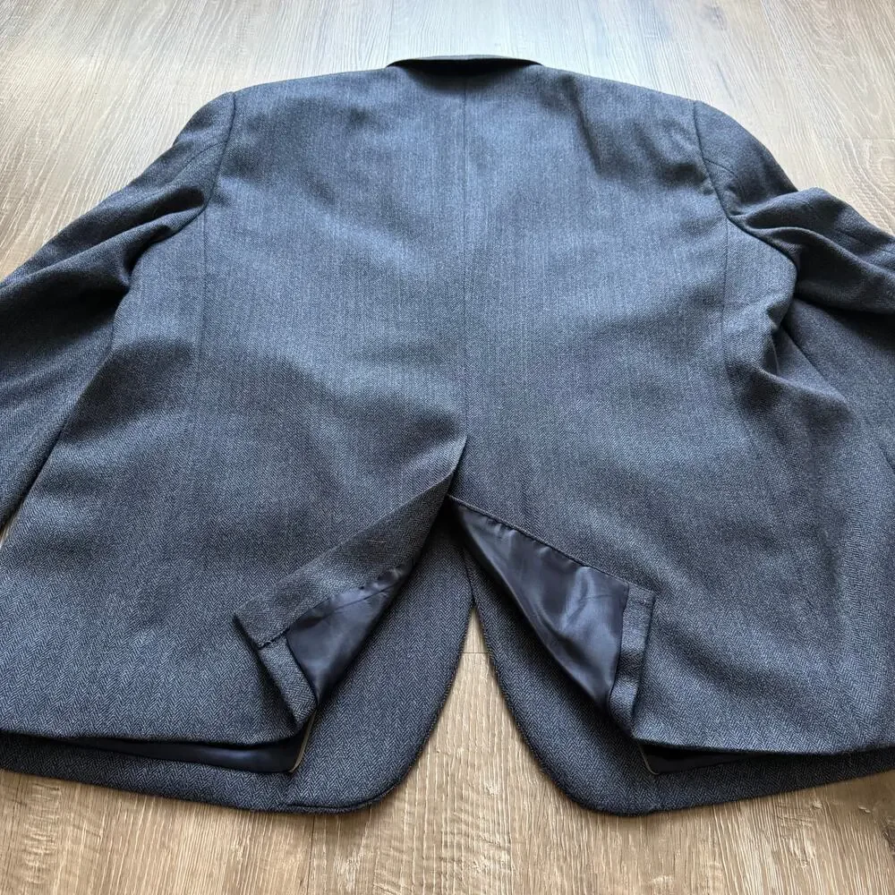 Joseph & Feiss Gold Wool Sport‎ Coat Blue/Grey Mens 48 Short